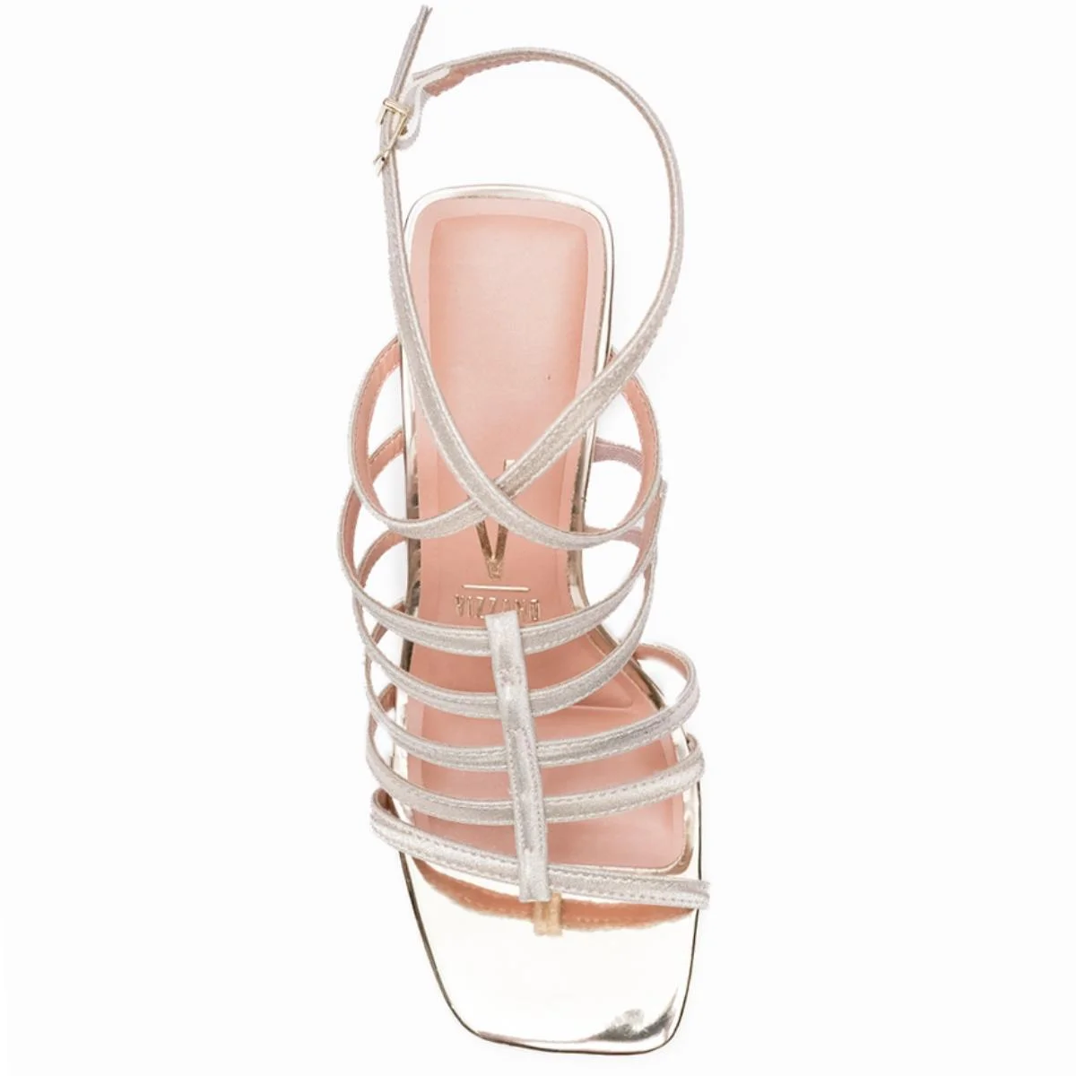 Sandália Vizzano Salto Alto Tira Fina Metalizada Feminina - Dourado Dourado 3