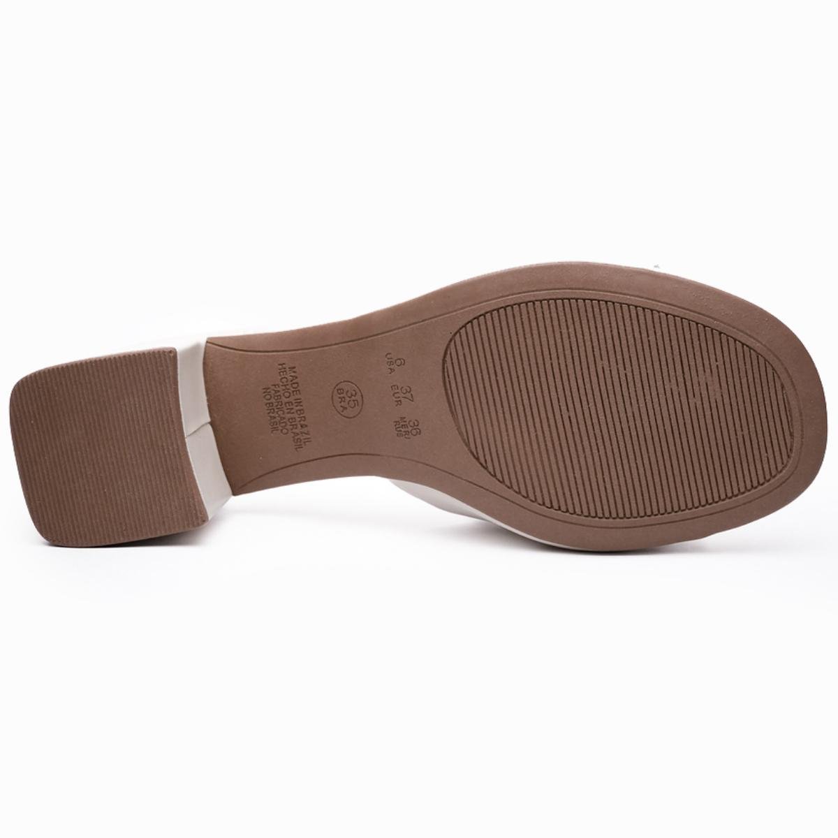 Tamanco Di Valentini AVA Salto Bloco Feminino - Off White Branco 5