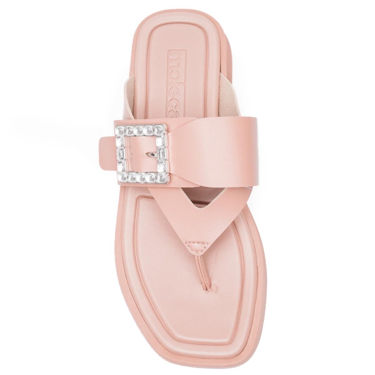 Tamanco Moleca Fivela Strass Feminina - Nude Bege 3