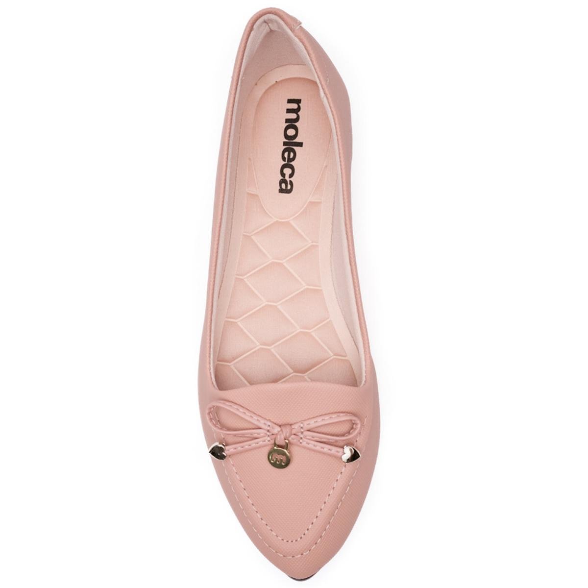 Sapatilha Moleca Bico Fino Laço Feminina - Nude Bege 3