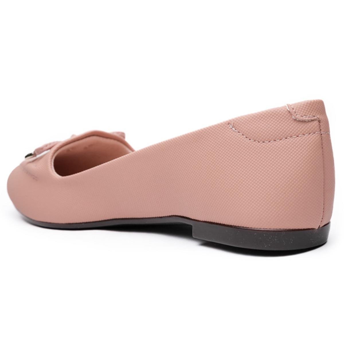 Sapatilha Moleca Bico Fino Laço Feminina - Nude Bege 4