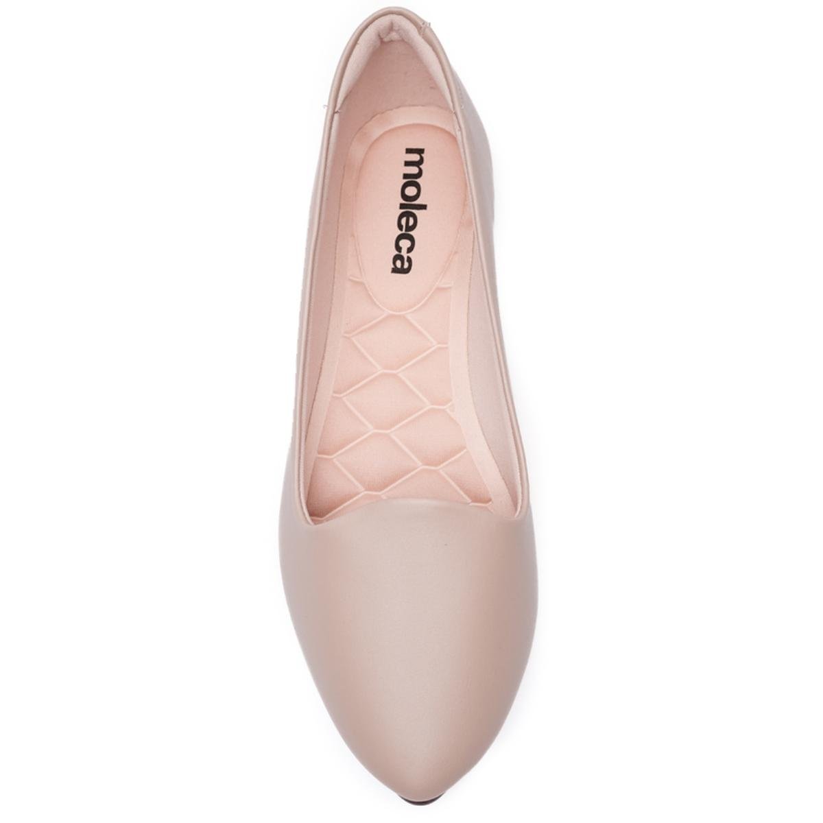 Sapatilha Moleca Slipper Basica Bico Fino - Bege Bege 3