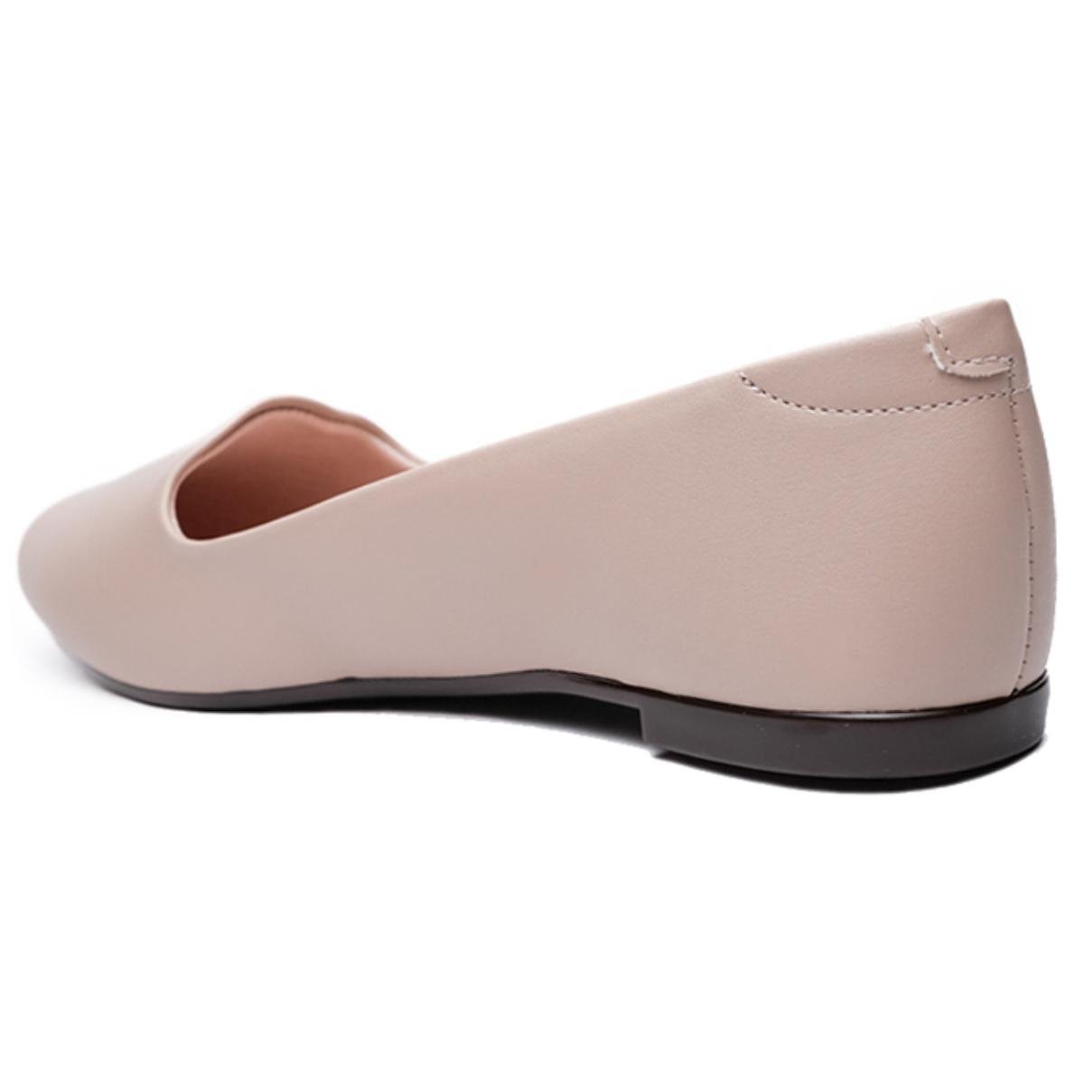 Sapatilha Moleca Slipper Basica Bico Fino - Bege Bege 4