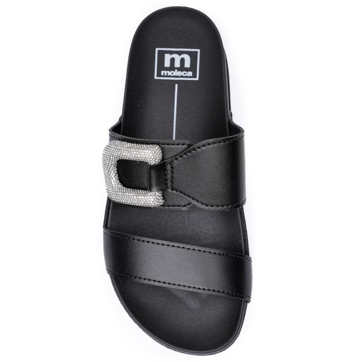 Rasteira Moleca Tratorada Strass Feminina - Preto Preto 3
