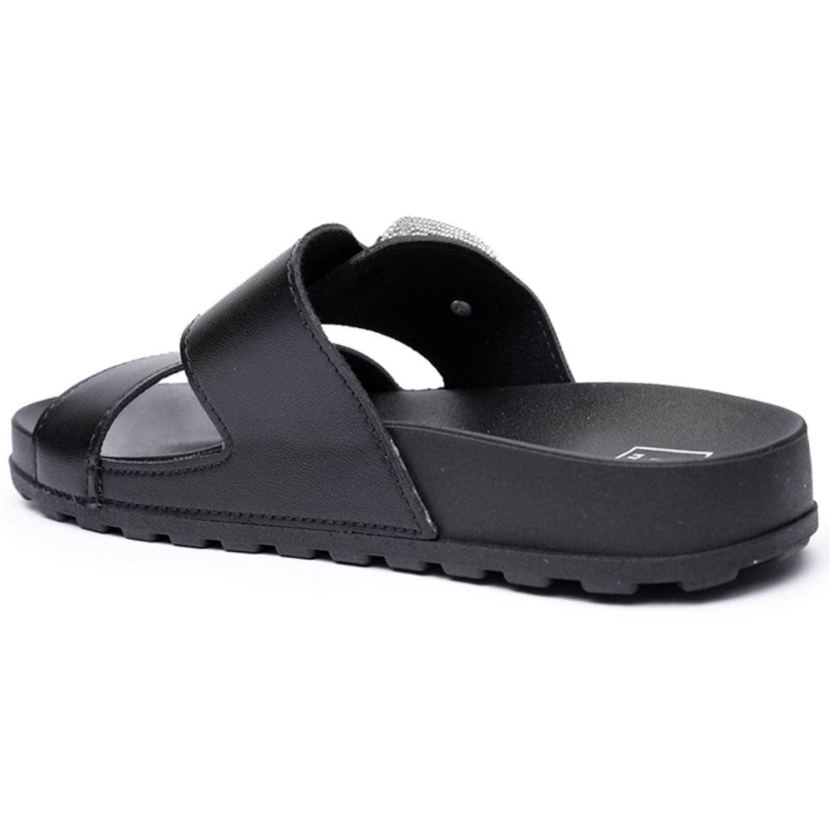 Rasteira Moleca Tratorada Strass Feminina - Preto Preto 4