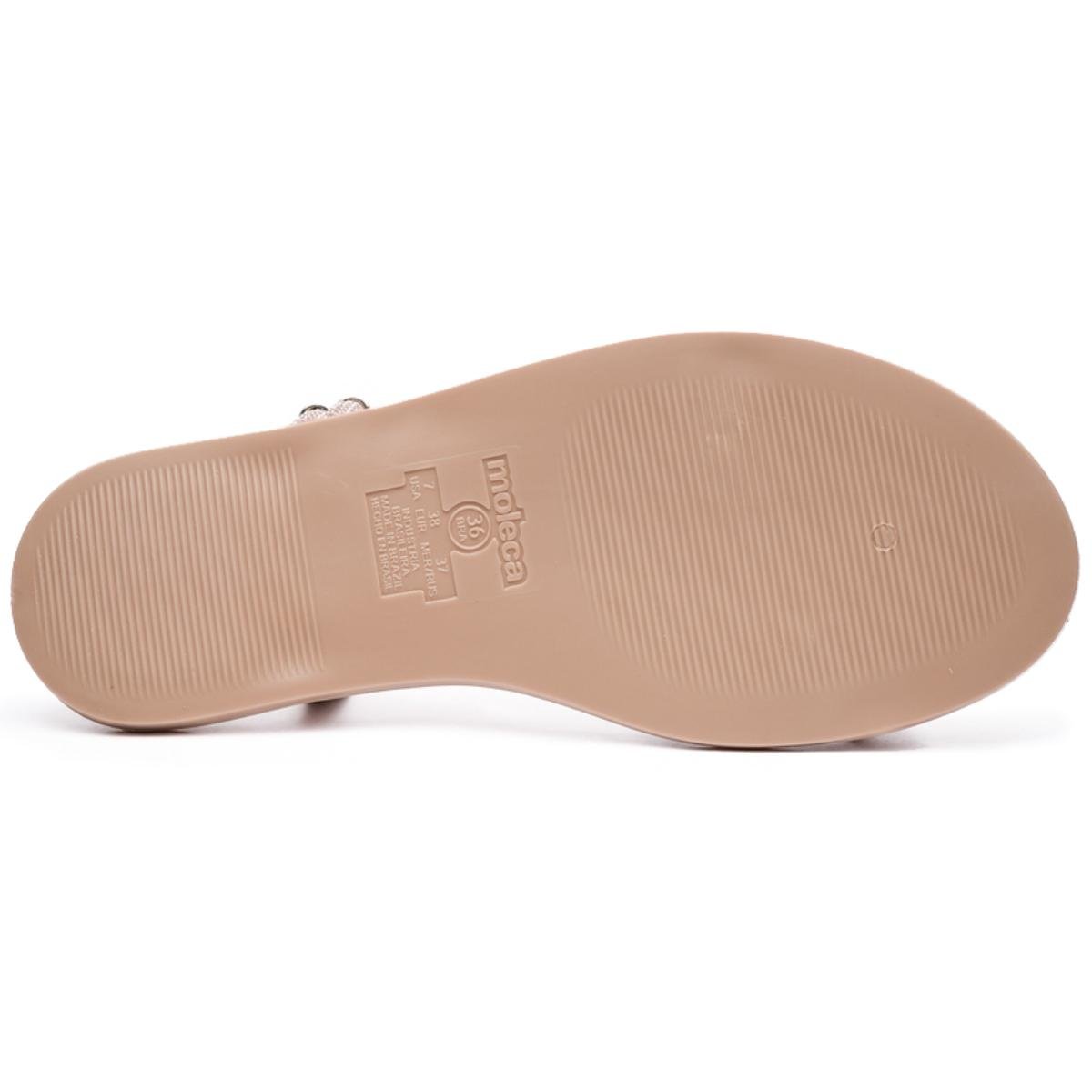 Papete Moleca Tiras Strass Feminina - Nude Rosa 5