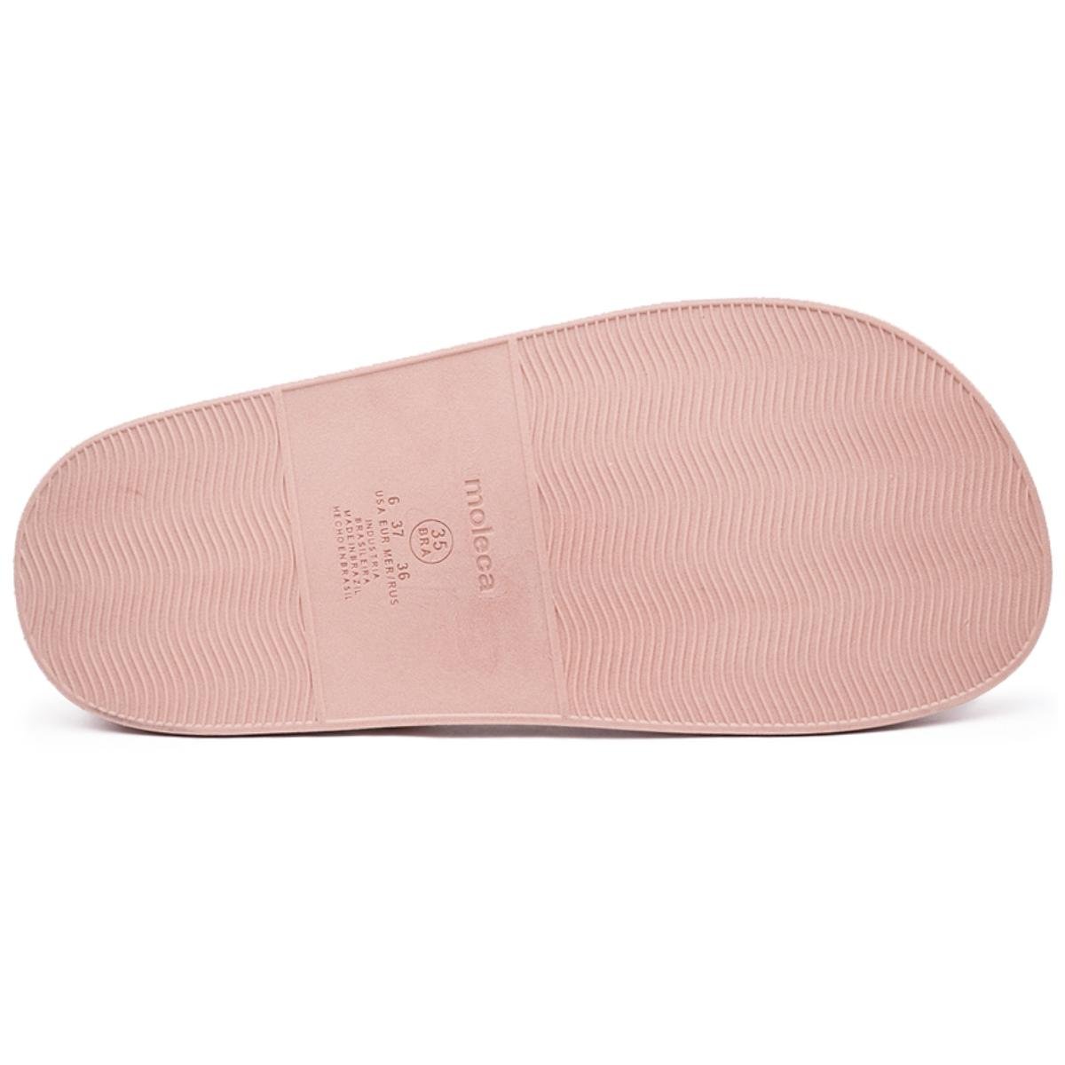Rasteira Moleca Tira Cruzada Strass Feminina - Bege Rosa 5