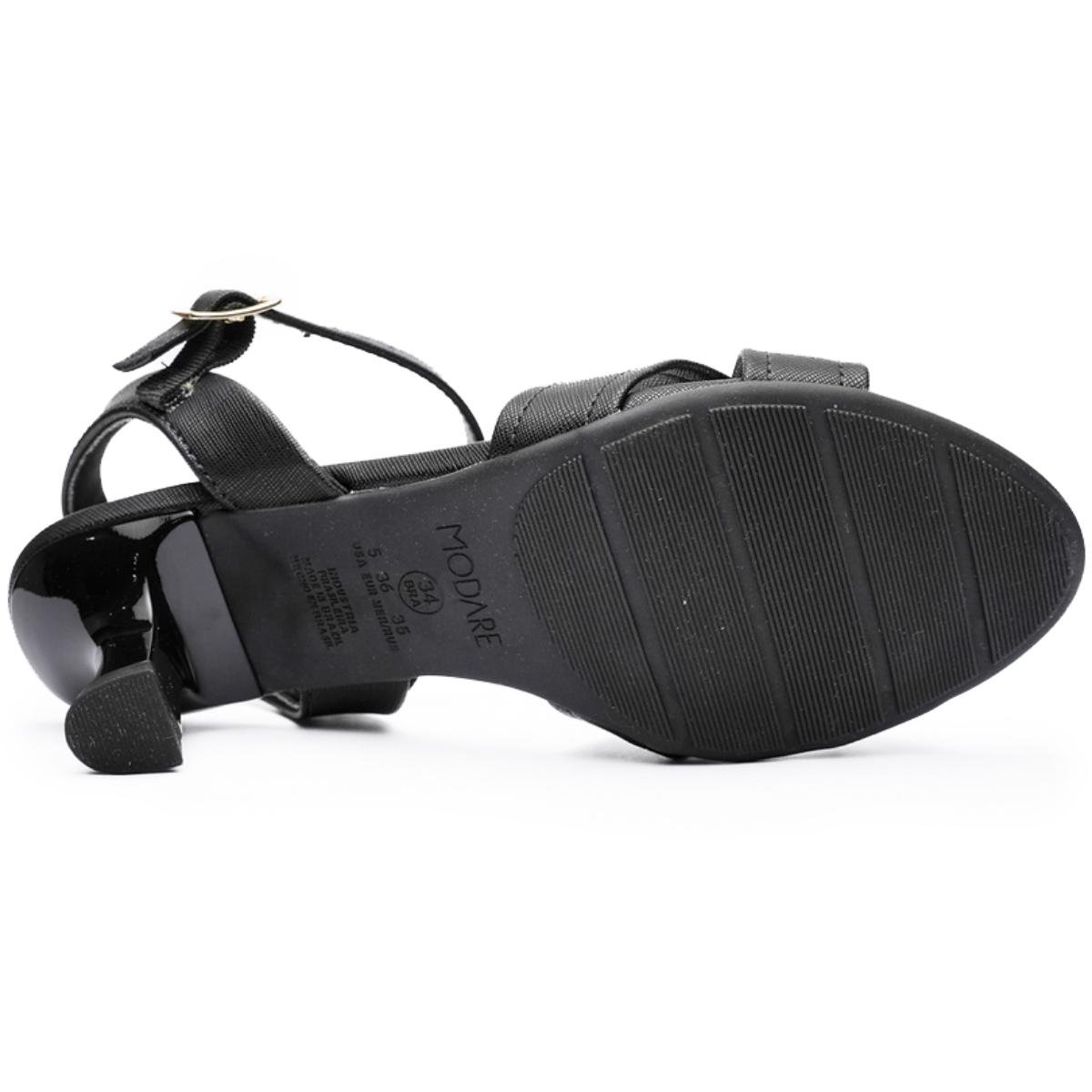 Sandália Modare Tiras Cruzadas Ultra Conforto - Preto Preto 5