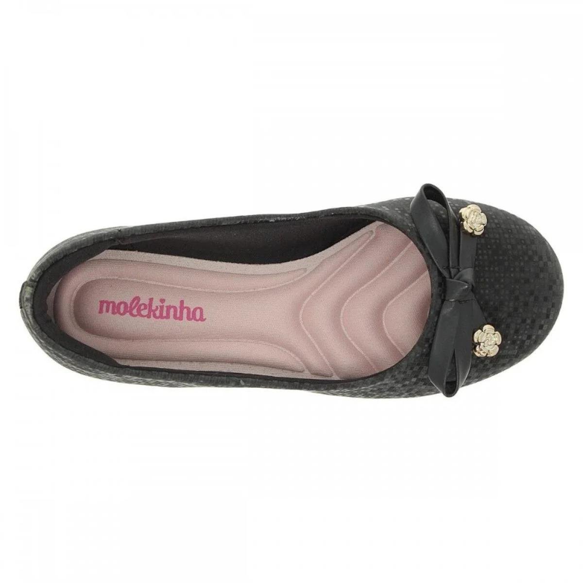Sapatilha Molekinha Laço Detalhes Infantil - Preto Preto 3