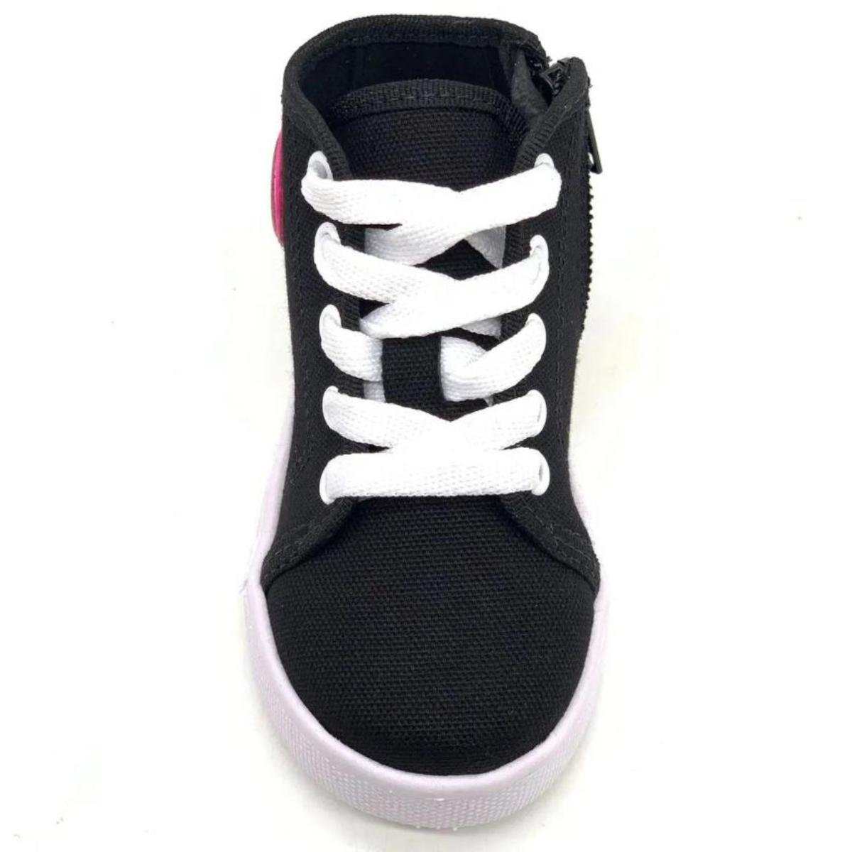 Tênis Molekinha Cano Alto Baby - Preto Preto 2