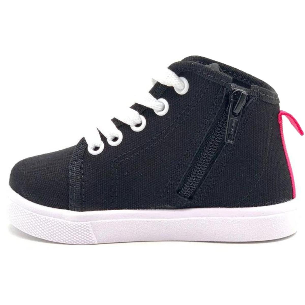 Tênis Molekinha Cano Alto Baby - Preto Preto 3