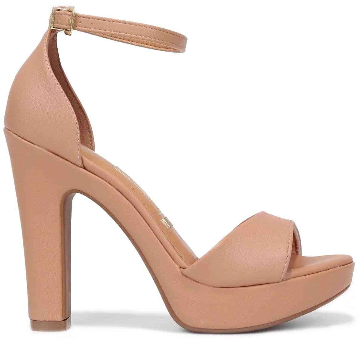Sandália Meia Pata Vizzano Salto Alto Feminina - Bege Bege 2