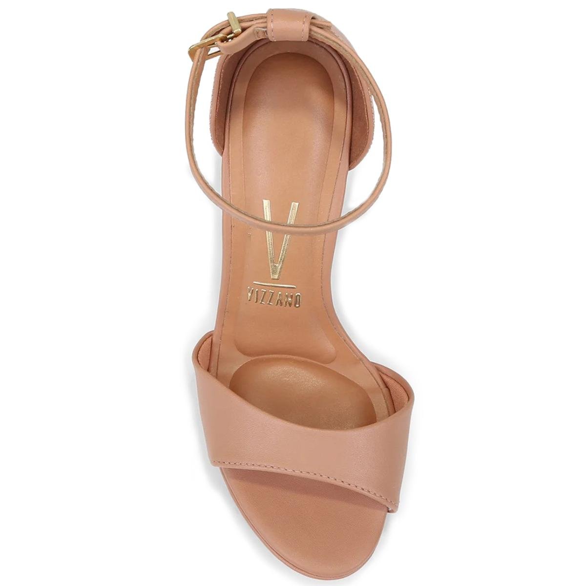 Sandália Meia Pata Vizzano Salto Alto Feminina - Bege Bege 3