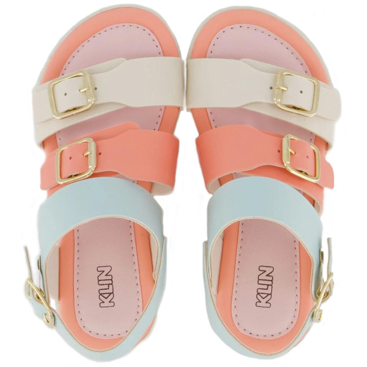 Sandália Infantil Klin Lola Menina - Branco e Rosa Branco/Rosa 3