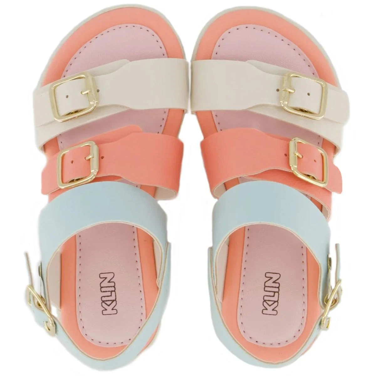 Sandália Infantil Klin Lola Menina - Branco e Rosa Branco/Rosa 3