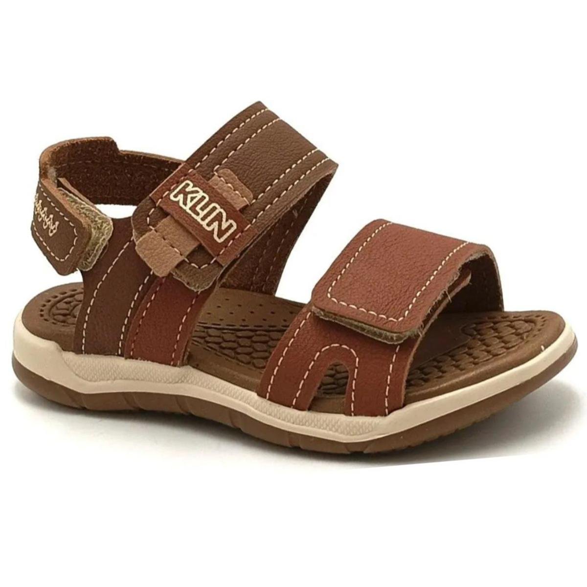 Sandália Infantil Klin Line Play Baby - Marrom Marrom 1