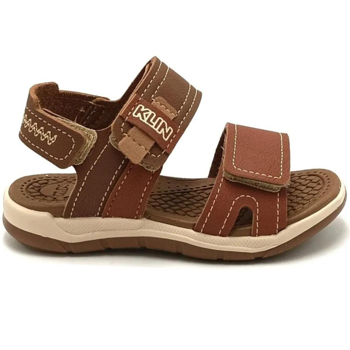 Sandália Infantil Klin Line Play Baby - Marrom Marrom 2
