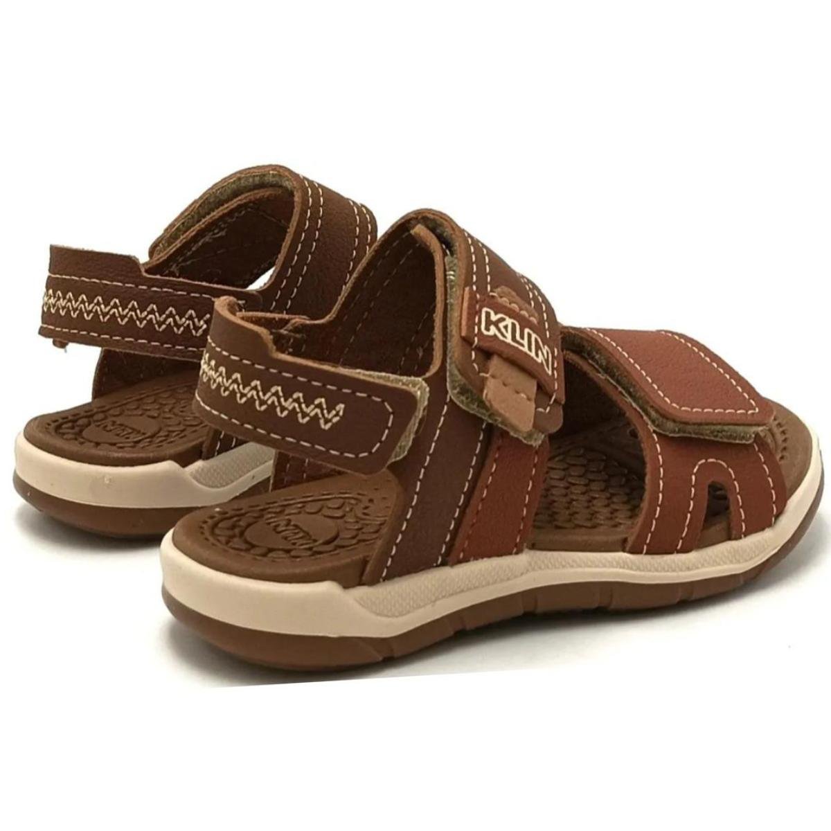 Sandália Infantil Klin Line Play Baby - Marrom Marrom 4