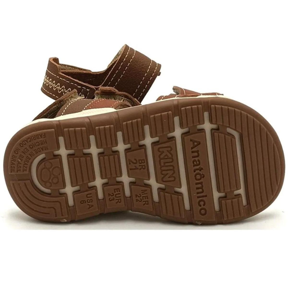 Sandália Infantil Klin Line Play Baby - Marrom Marrom 5