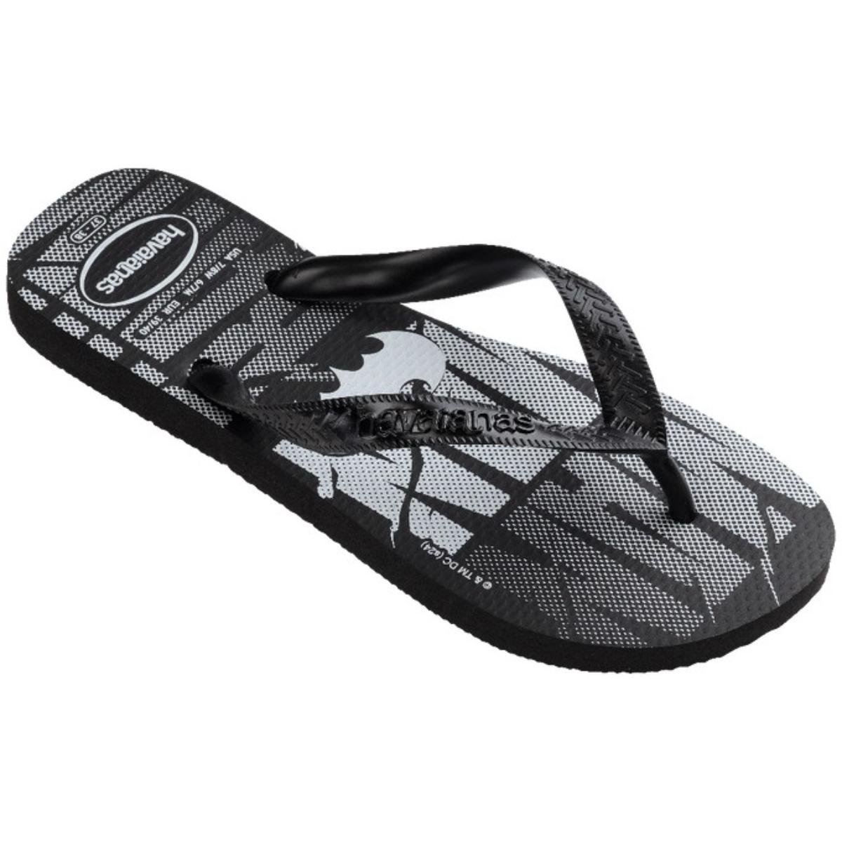 Chinelo Havaianas DC Logomania Masculino - Preto e Branco Preto 2
