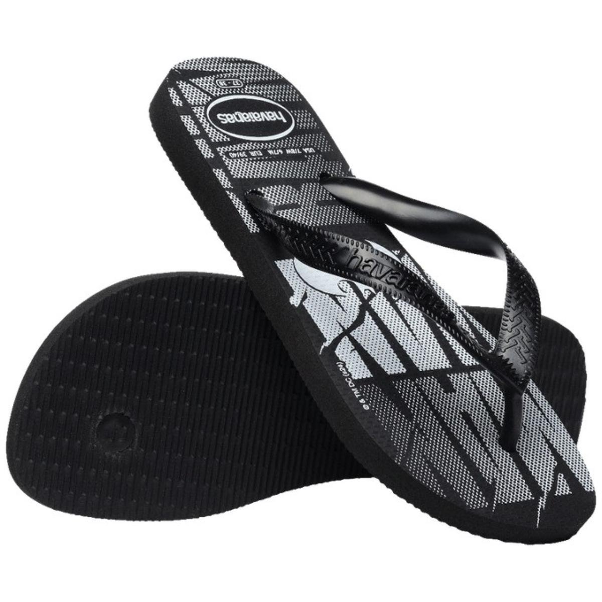 Chinelo Havaianas DC Logomania Masculino - Preto e Branco Preto 4