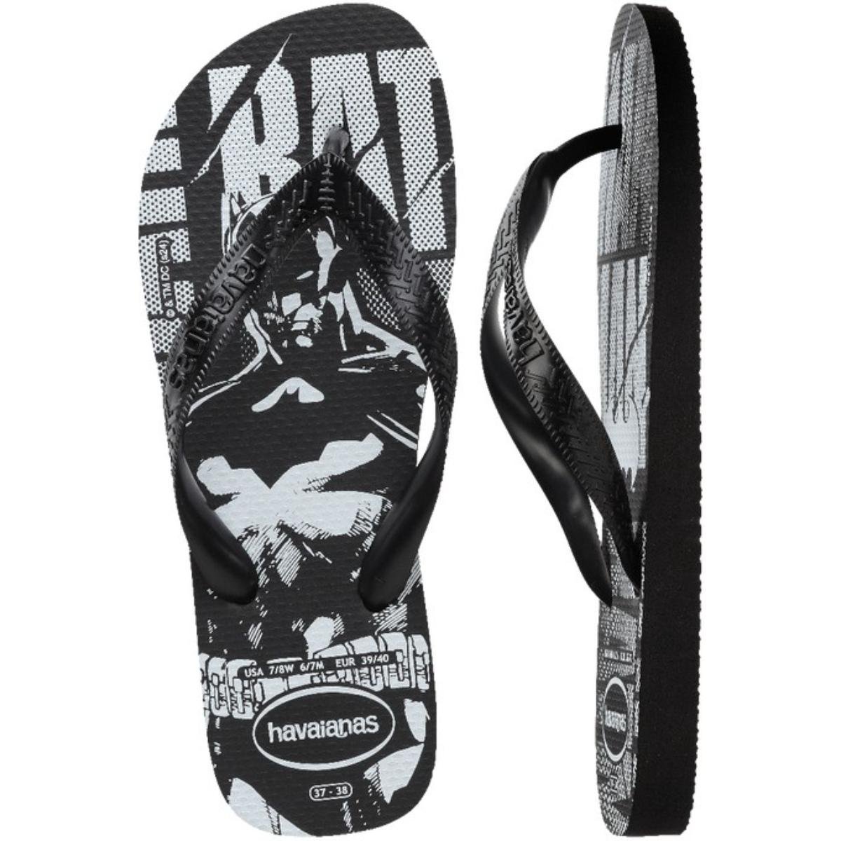 Chinelo Havaianas DC Logomania Masculino - Preto e Branco Preto 5