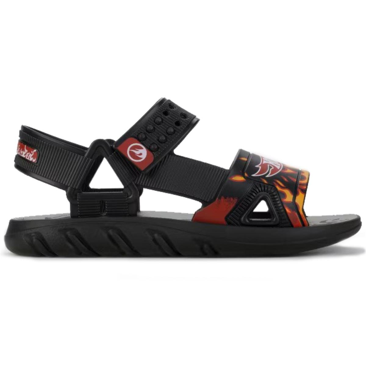 Sandália Grendene Kids Hot Wheels Shark - Preto e Vermelho Preto 3