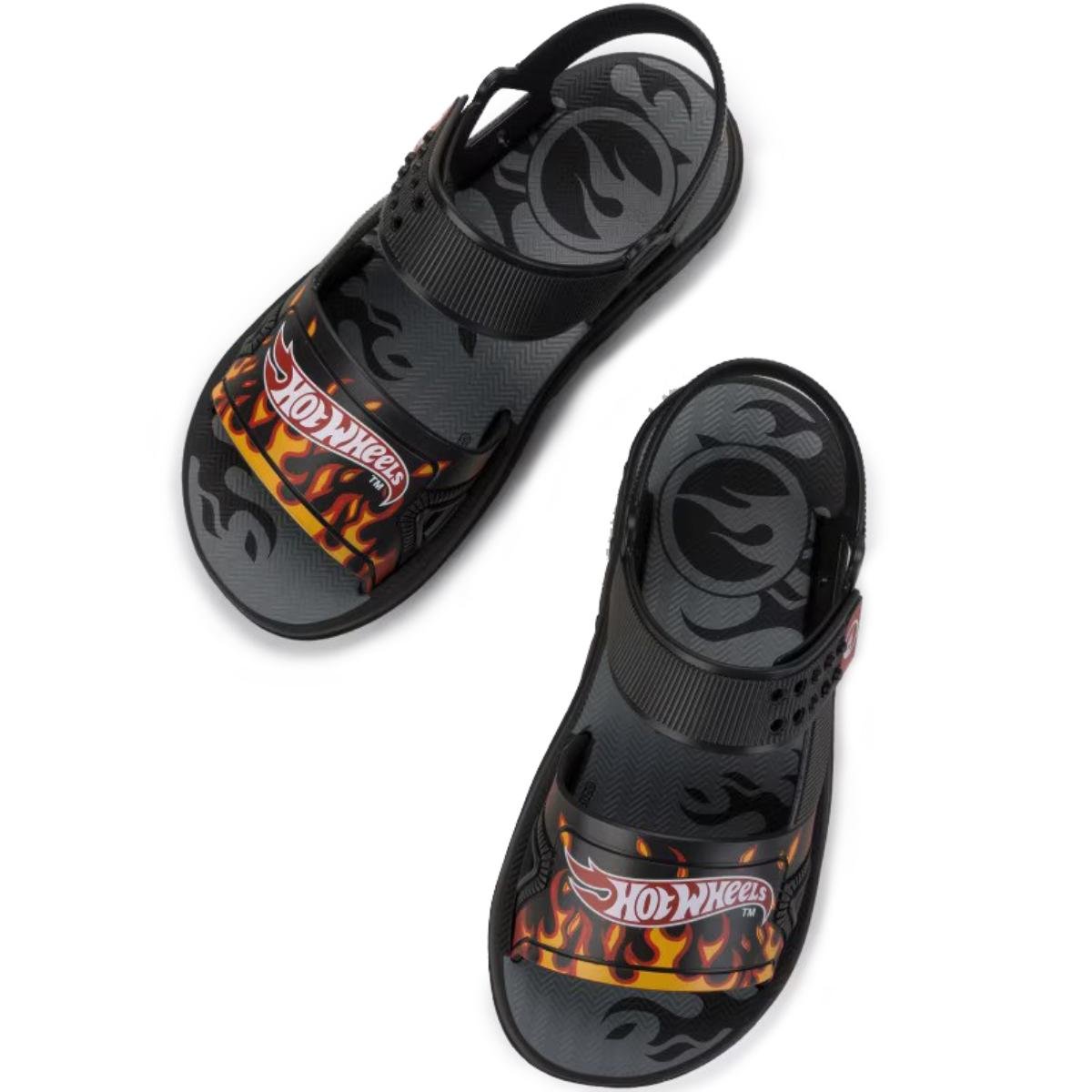 Sandália Grendene Kids Hot Wheels Shark - Preto e Vermelho Preto 4