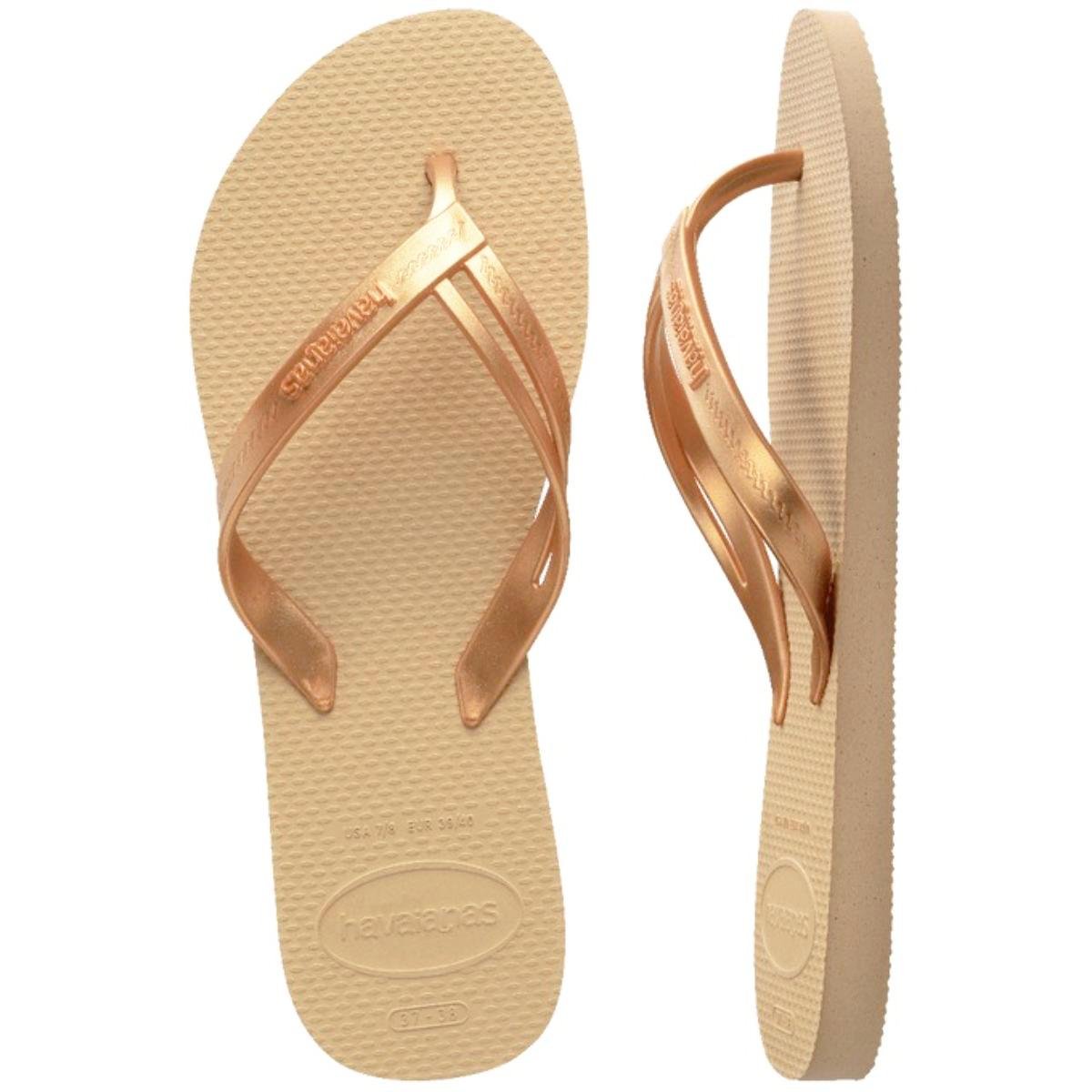Chinelo Havaianas Elegance Feminino - Bege Bege 5