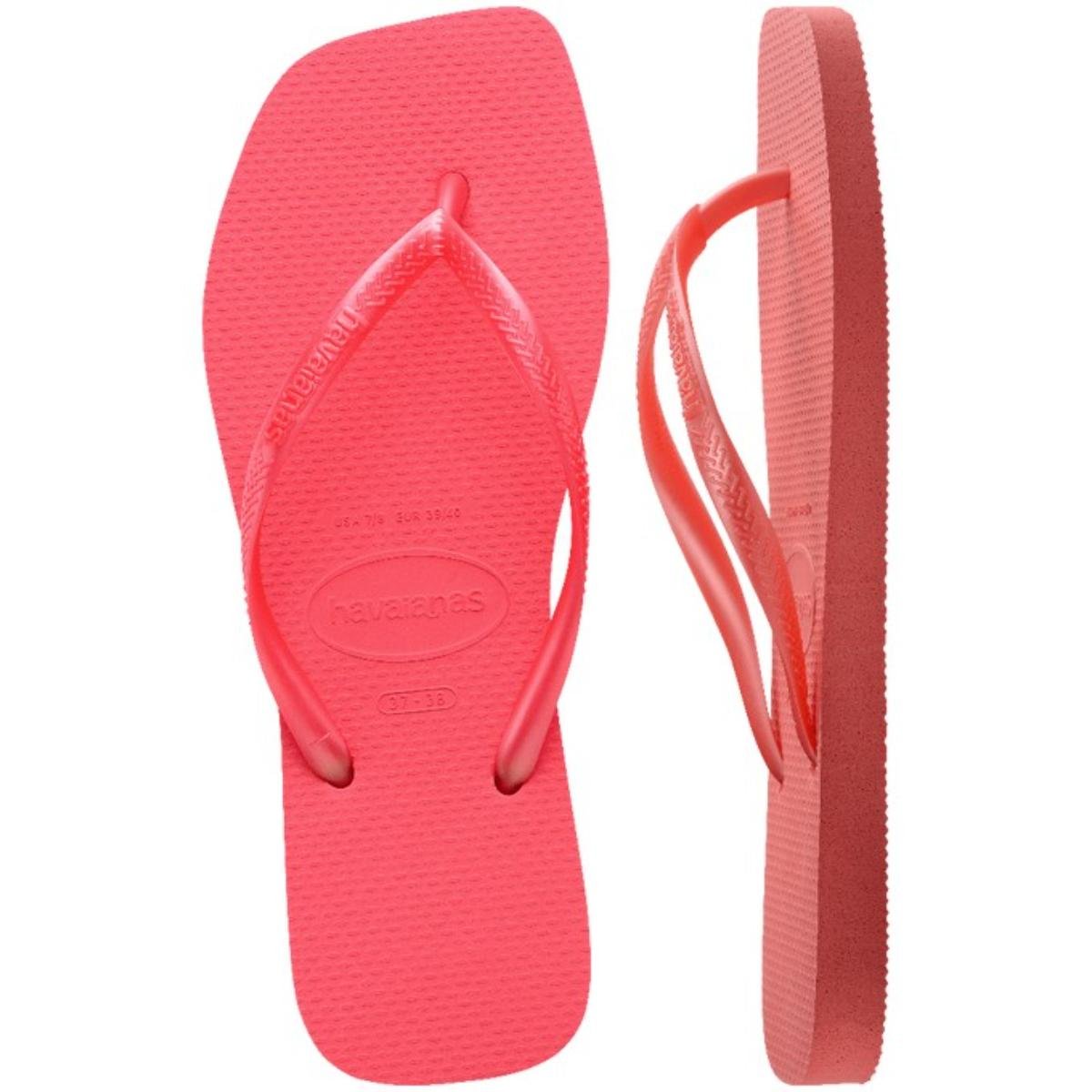 Chinelo Havaianas Slim Square Feminino - Coral Vermelho 6