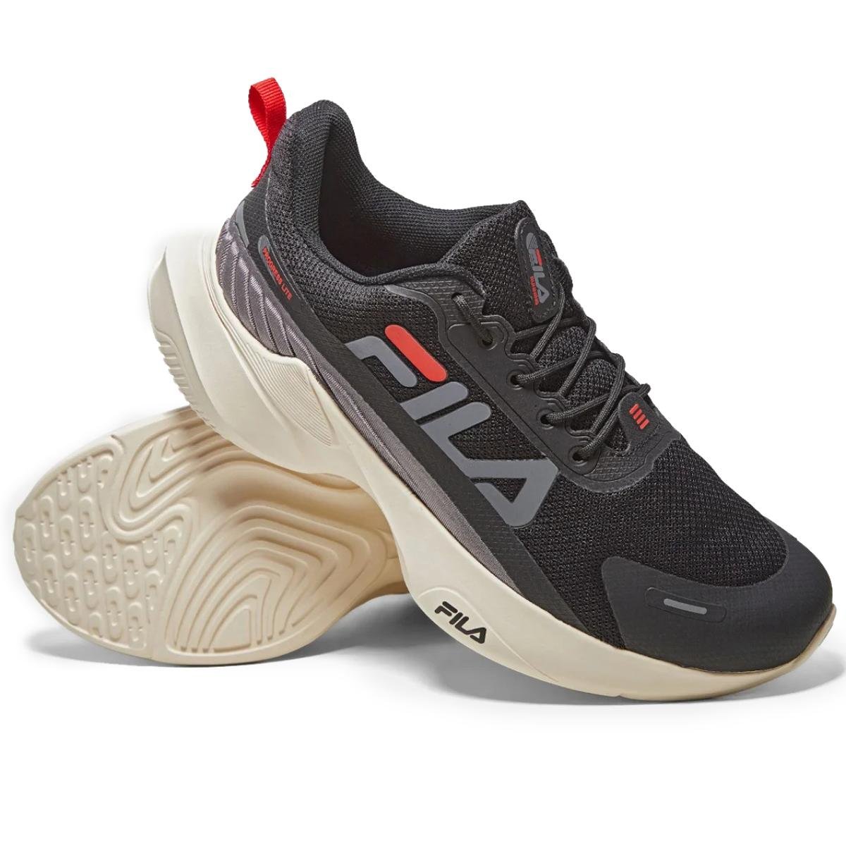 Tênis Fila Progress Lite Masculino - Preto e Vermelho Preto/Vermelho 2