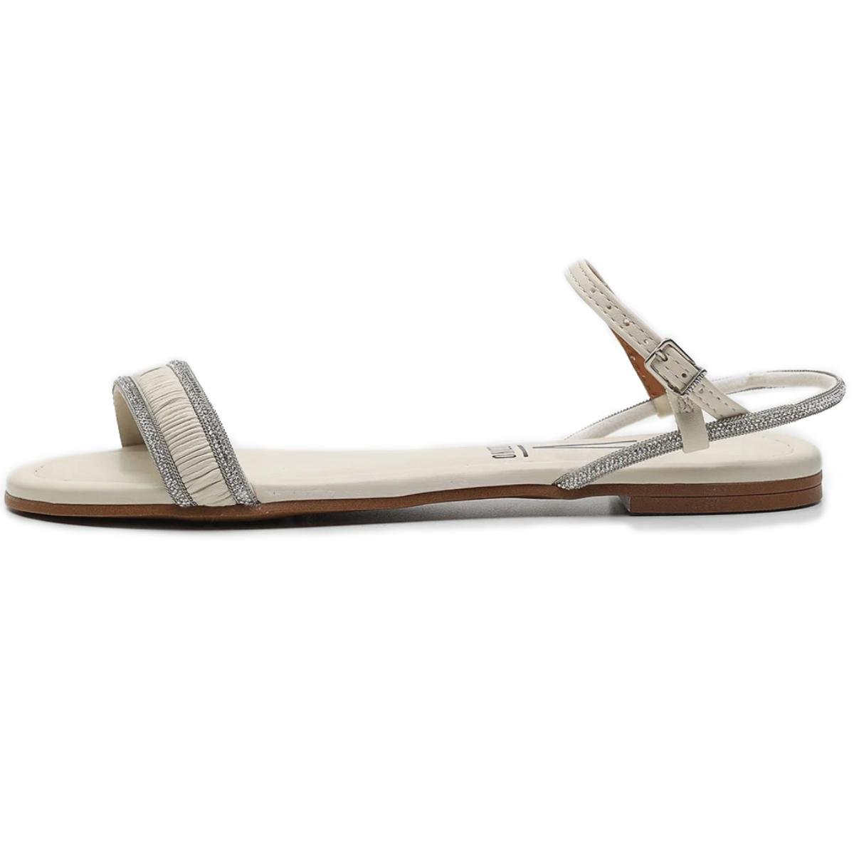 Rasteira Vizzano Tira Strass Florença Feminina - Branco Branco 2