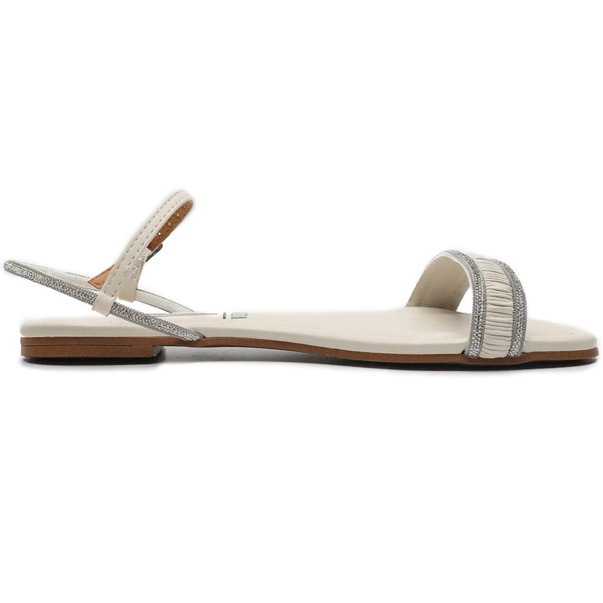 Rasteira Vizzano Tira Strass Florença Feminina - Branco Branco 4