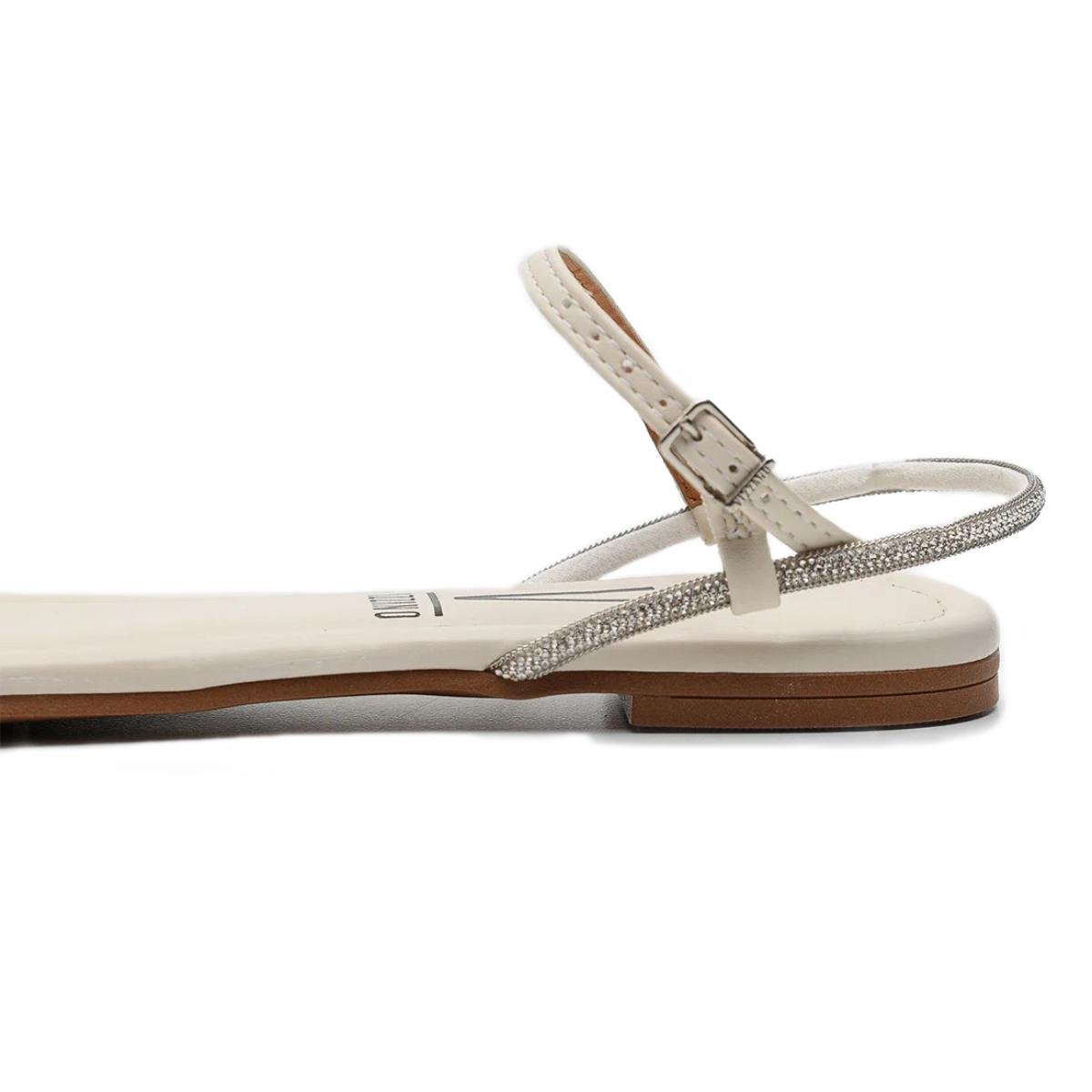 Rasteira Vizzano Tira Strass Florença Feminina - Branco Branco 5