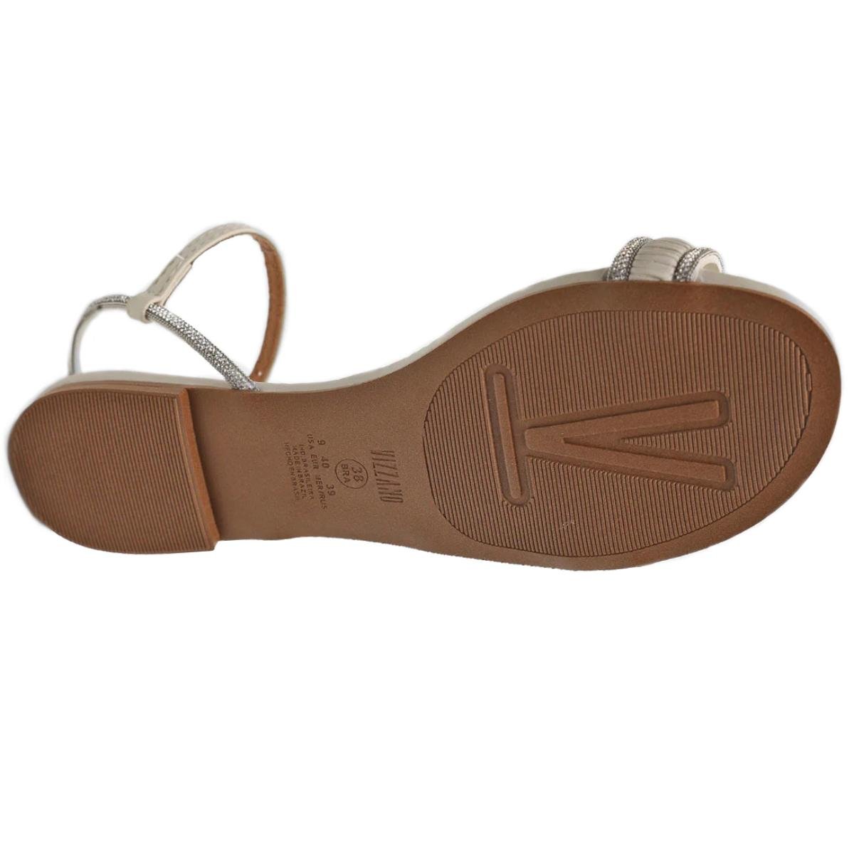 Rasteira Vizzano Tira Strass Florença Feminina - Branco Branco 6