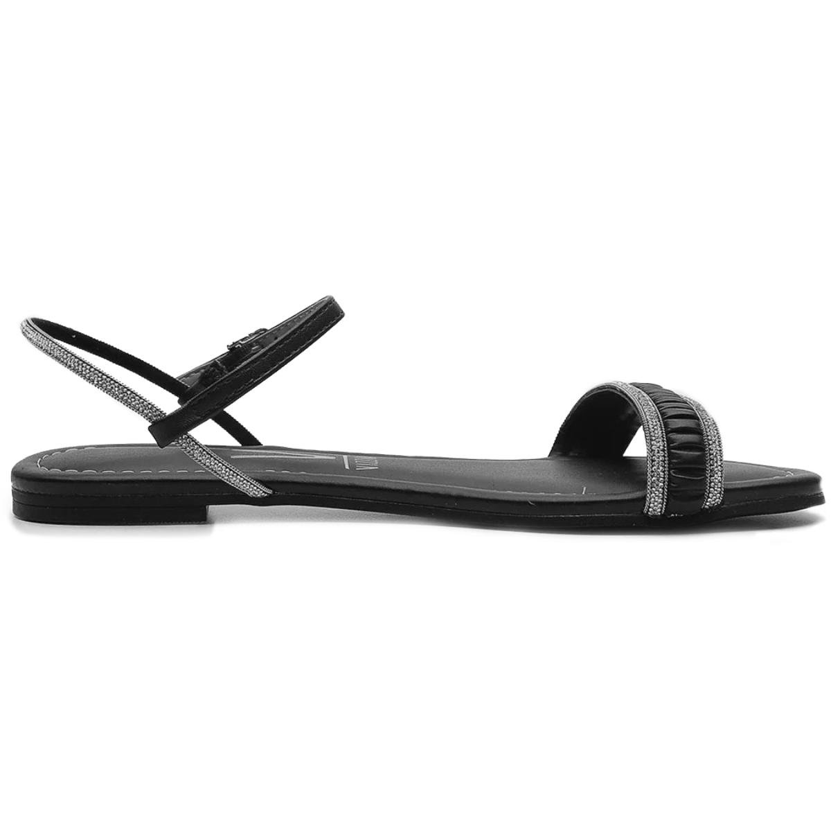 Rasteira Vizzano Tira Strass Florença Feminina - Preto Preto 4