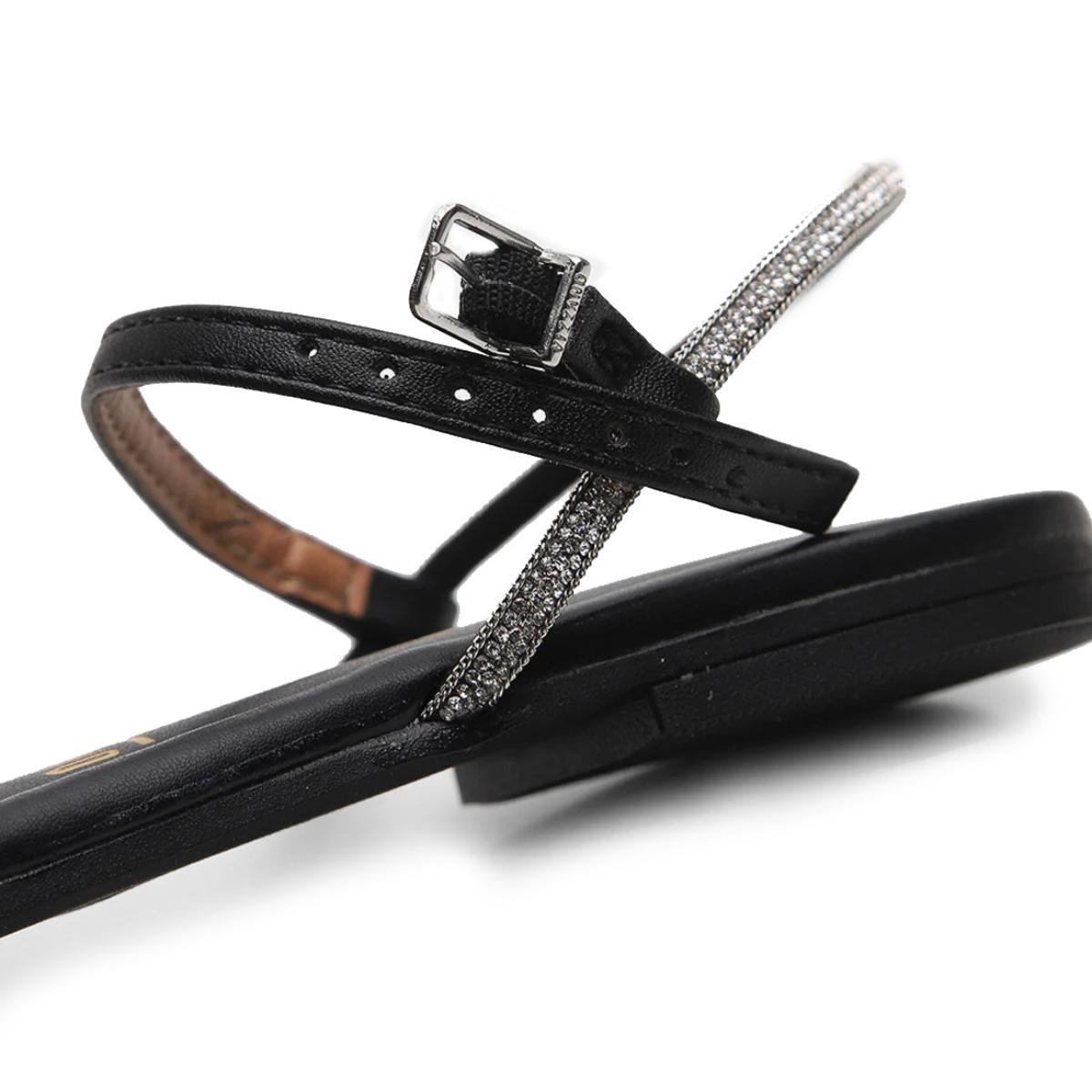 Rasteira Vizzano Tira Strass Florença Feminina - Preto Preto 5