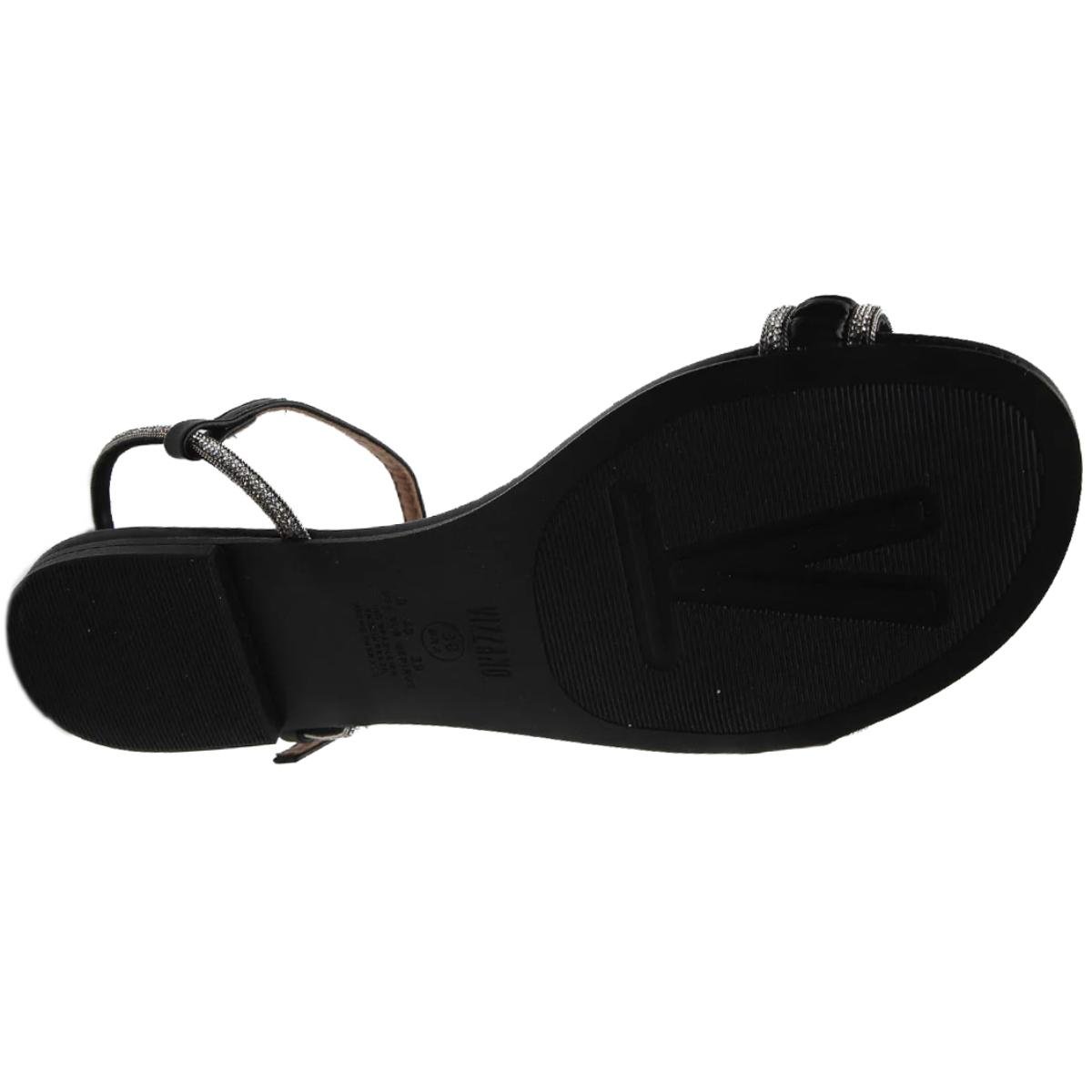 Rasteira Vizzano Tira Strass Florença Feminina - Preto Preto 6