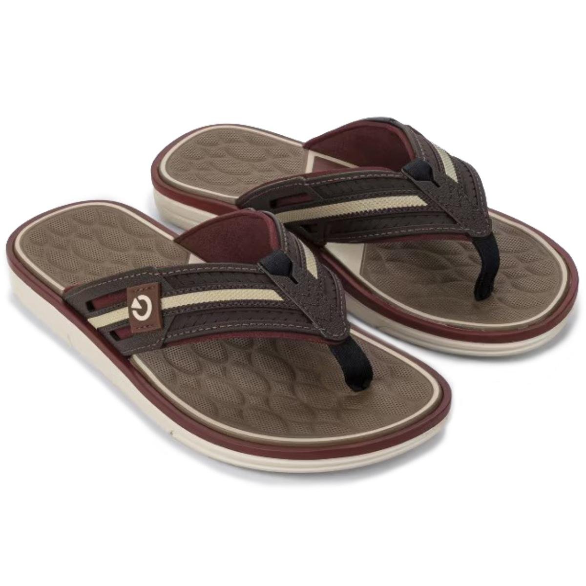 Chinelo Cartago Lyon III Masculino - Marrom e Bege Marrom 2