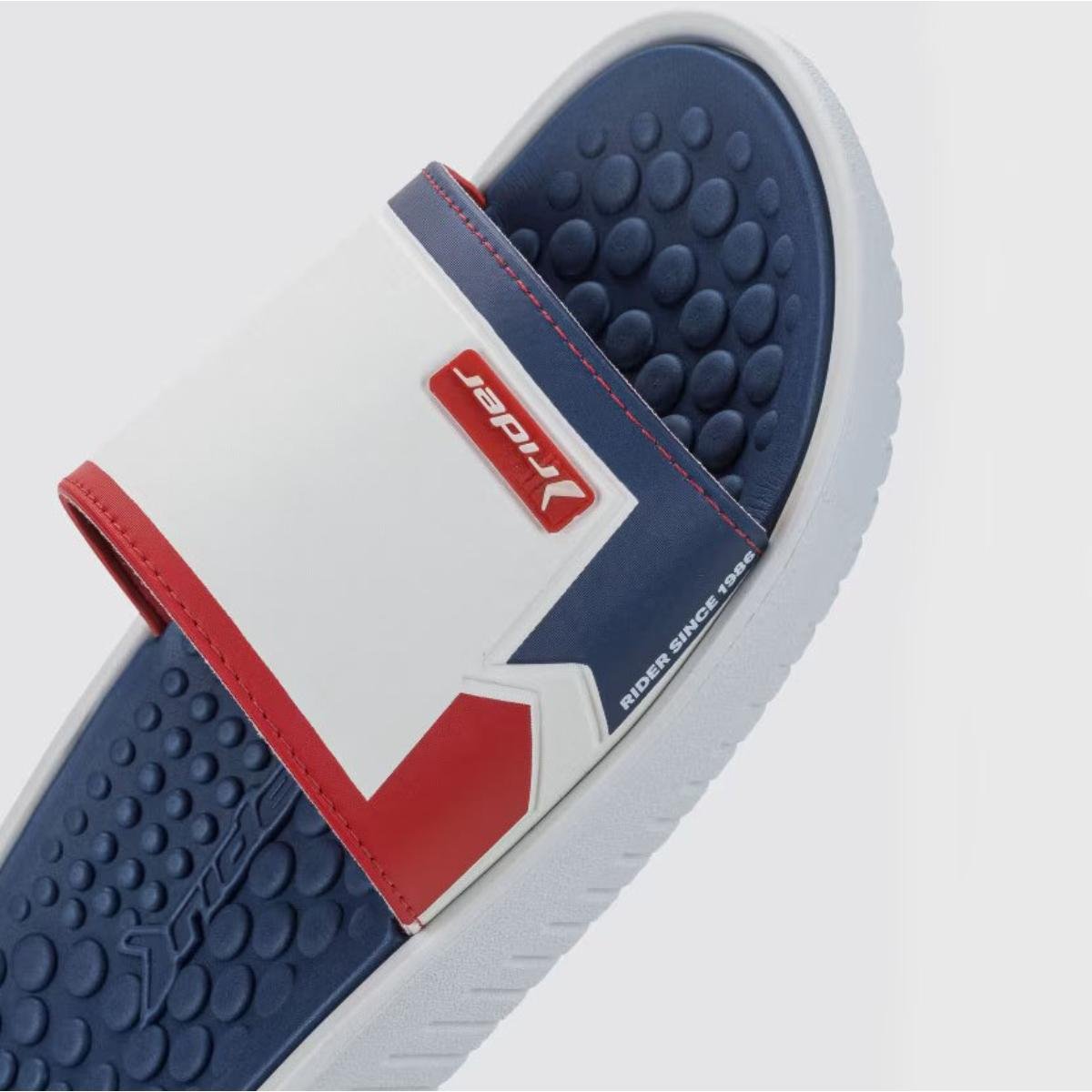 Chinelo Rider Slide Pump II Masculino - Branco e Azul Branco 4