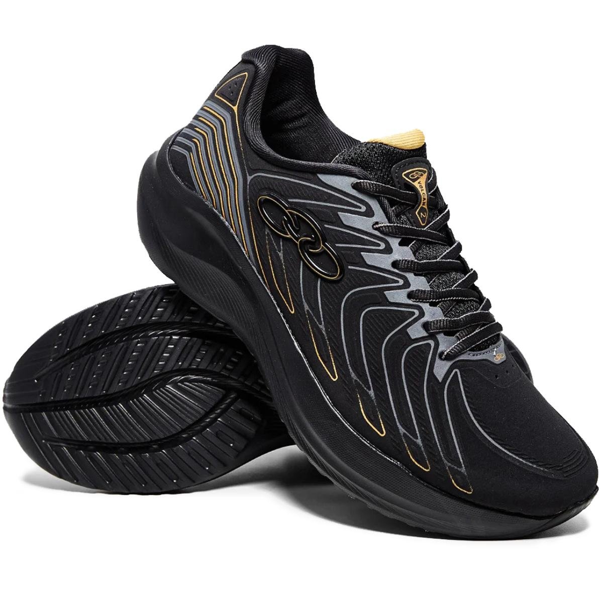 Tênis Olympikus Volcan 2 Masculino - Preto e Dourado Preto 2