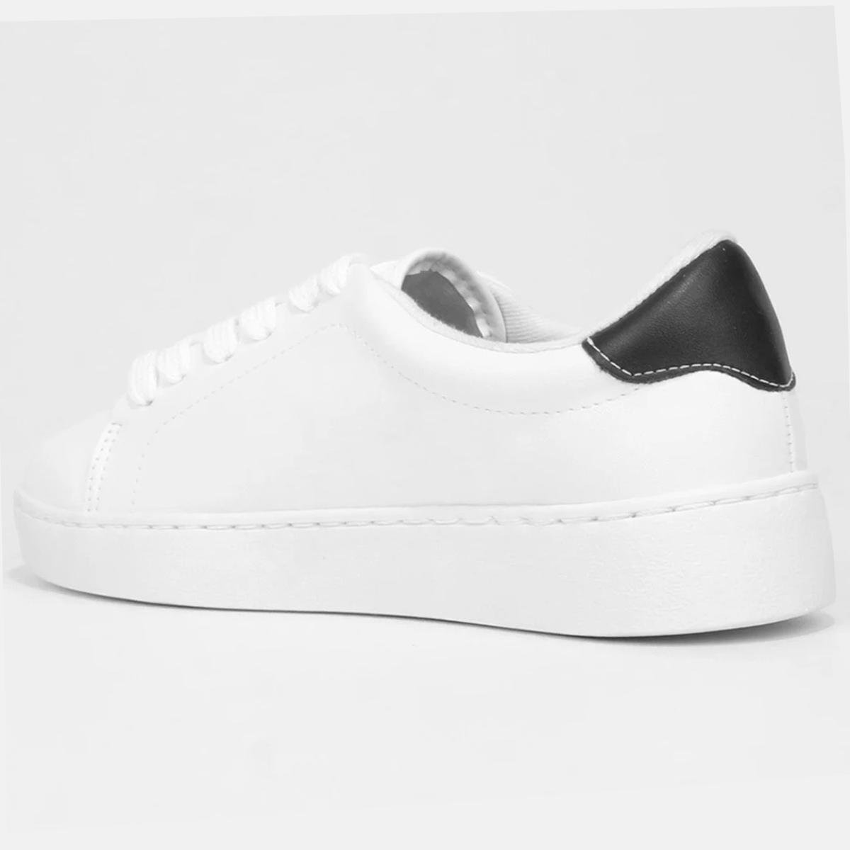 Tênis Vizzano Casual Cano Baixo Feminino - Branco e Preto Azul 4