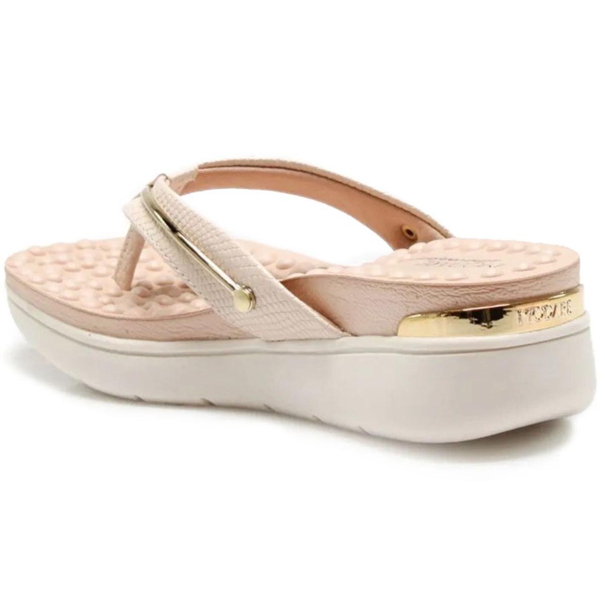 Tamanco de Dedo Modare Apliques Metal - Creme Bege 4