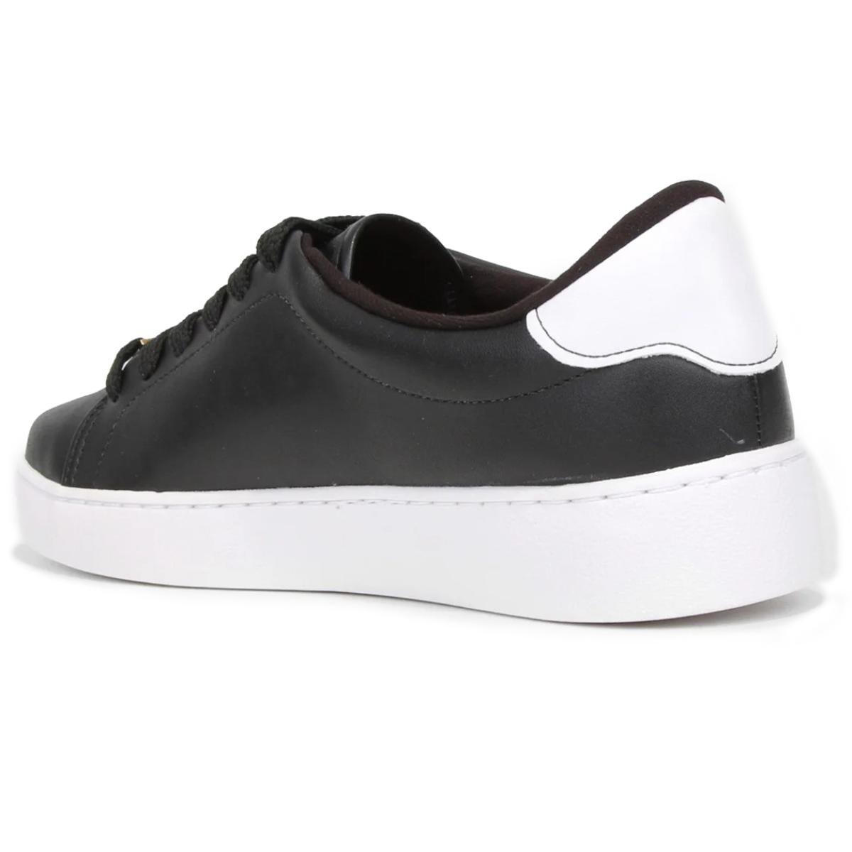 Tênis Vizzano Casual Cano Baixo Feminino - Preto e Branco Preto 4