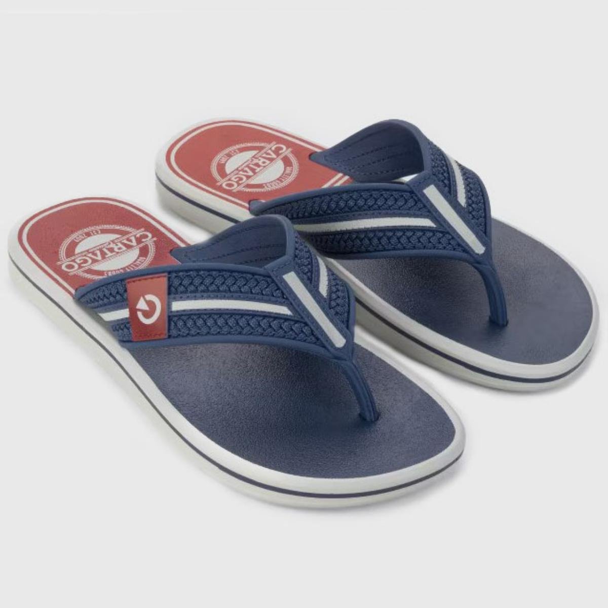 Chinelo Cartago Palermo Masculino - Cinza e Azul Azul 2