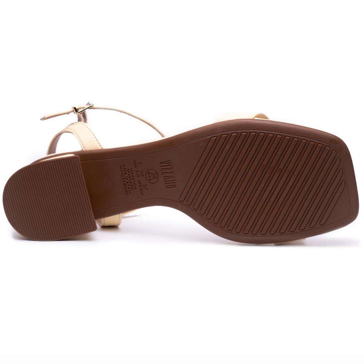 Sandália Vizzano Salto Bloco Baixo Casual Feminina - Amarelo Amarelo 5