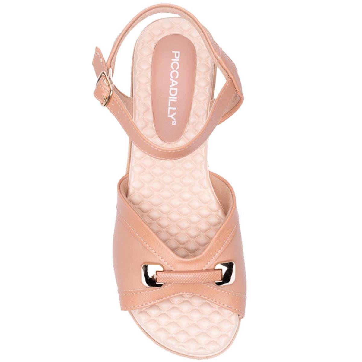 Sandália Piccadilly Conforto Detalhe Feminina - Bege Bege 3