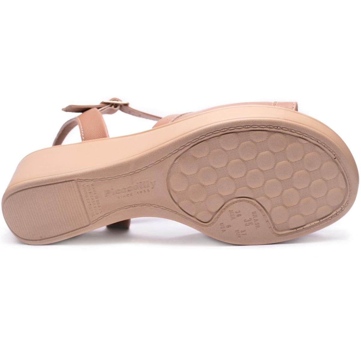 Sandália Piccadilly Conforto Detalhe Feminina - Bege Bege 5