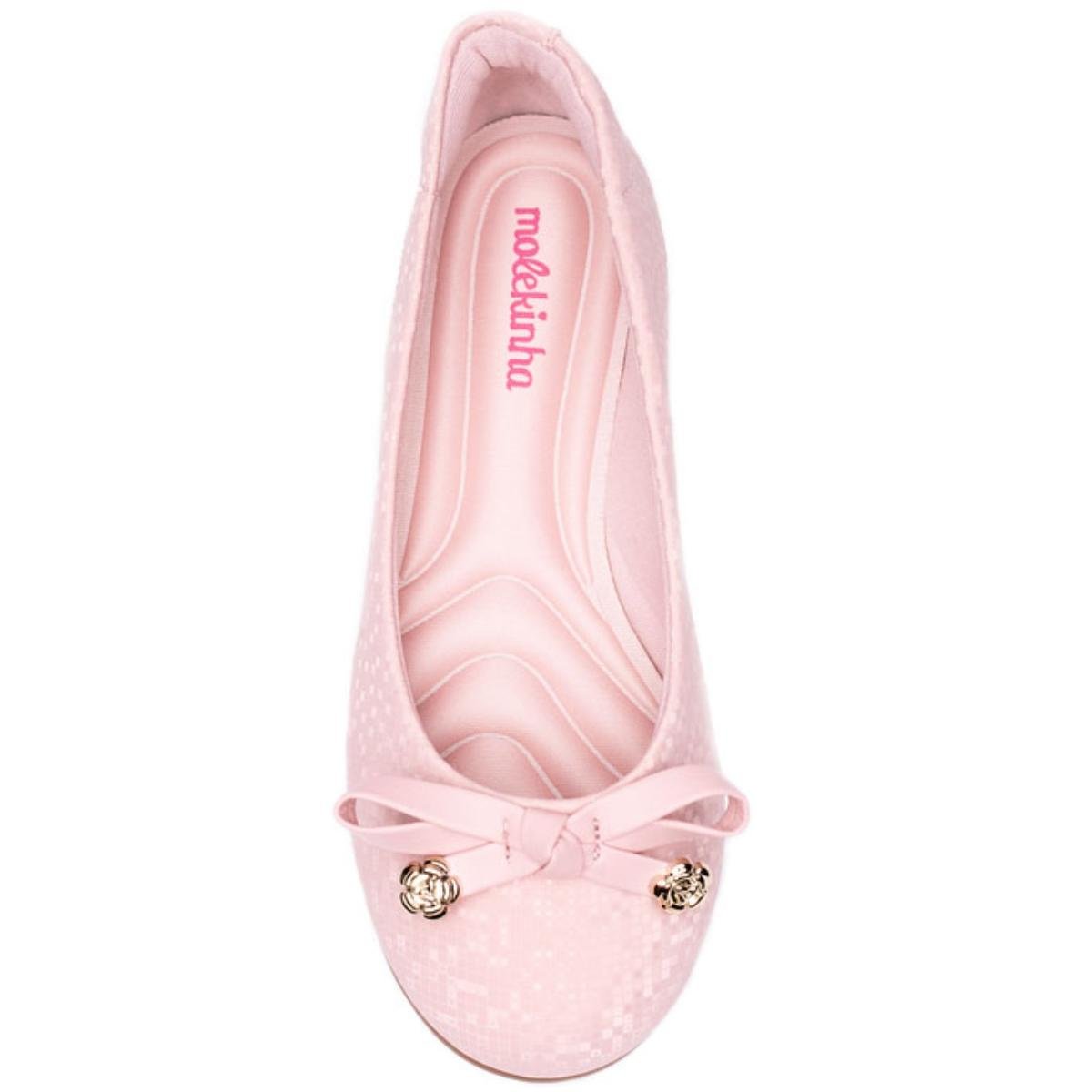 Sapatilha Molekinha Laço Detalhes Infantil - Rosa Rosa 3