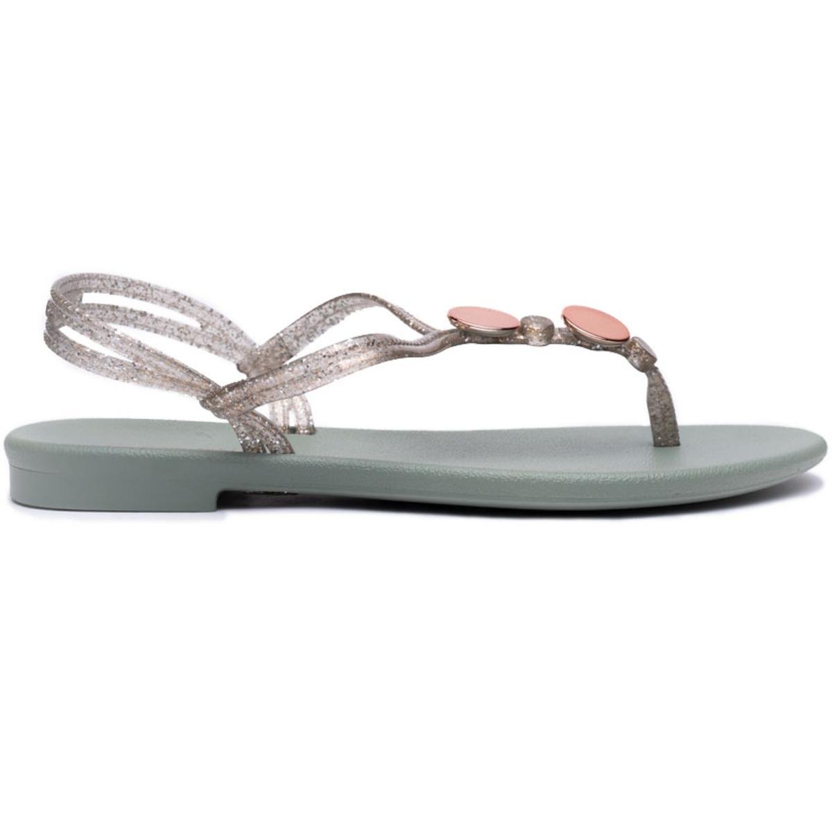 Rasteira Grendha Acordes Detalhe Feminina - Verde Claro Verde 2